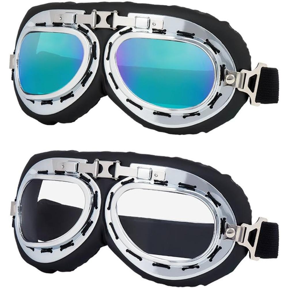 Vintage Pilot Motorcycle Goggles, Burning Man ATV Dirt Bike for Adults