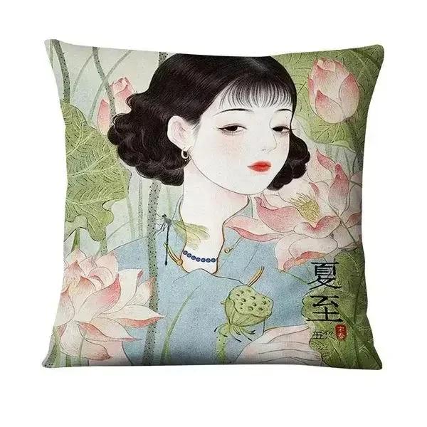 Neoclassical Girl Art Print Decorative Throw Pillow Cover Home Decor Bedroom Room Living Room Sofa Cushion Cover