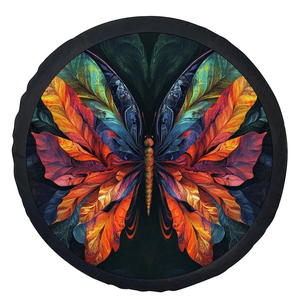 1pc Colorful Iridescent Butterfly Wing Wheel Cover - Fit Car Tire With Realistic Wing, Wheel Protection Cover For Most Vehicles