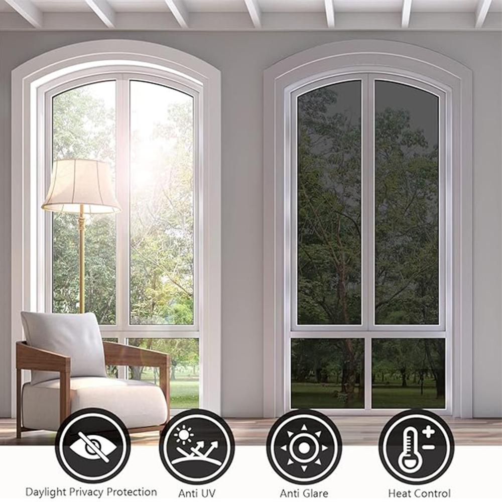 45x300cm Window Privacy Film Office Home Balcony One Way UV Blocking Static Cling Glass Film