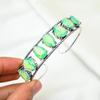 Зеленый молочный опал драгоценный камень браслет манжета, браслет из стерлингового серебра 925 пробы, браслет-манжета ручной работы, регулируемый браслет, для подарков, помолвочных украшений
