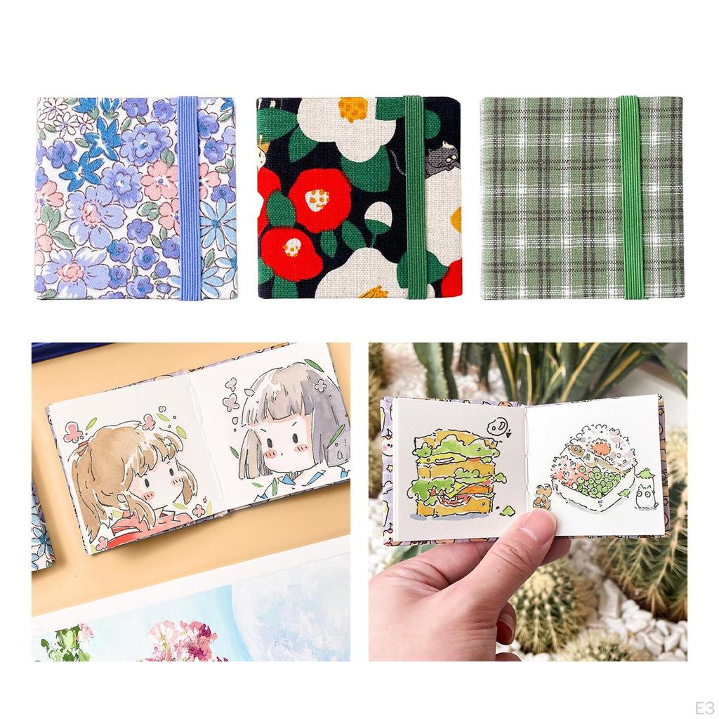 6cm Paper Sketchbook 20 Pages Mini Drawing Book Art Learning Watercolor for Outdoor