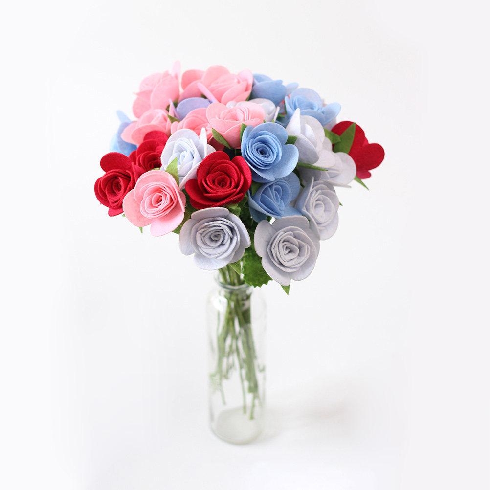 10pcs Non-Woven Bouquet Fresh Colors Roving For Needle Felting Diy Craft Felt Handwork Material Cut-Free Fabrics Party