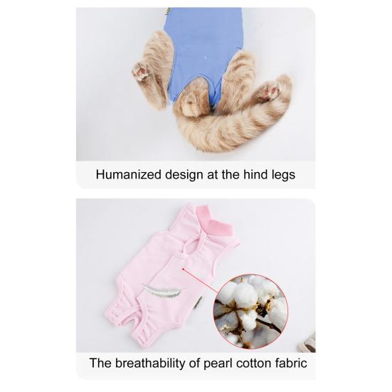 Костюм для восстановления кошек Дышащий комбинезон-боди для котят для кошек после операции, стерилизации, абдоминальных ран, кожных заболеваний