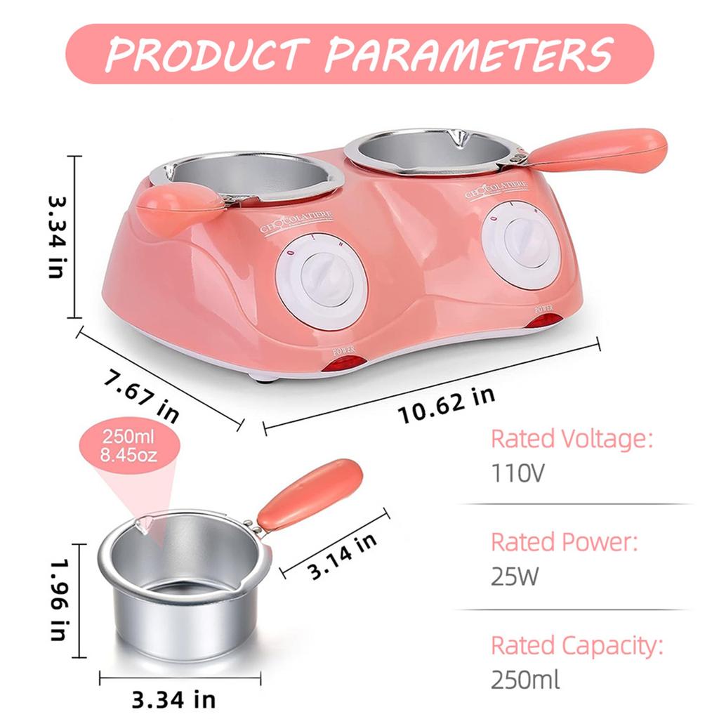 Electric Melting Chocolate Pot with Accessories Non Stick for Candy Chocolate Milk Cheese Candy Home