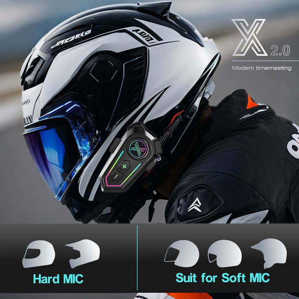 X10 Bluetooth 5.4 гарнитура для шлема мотоциклиста для мотоциклиста беспроводной набор для звонков на телефон водонепроницаемые наушники MP3-плеер для мотоцикла