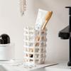 Elegant Handmade Ceramic Toothbrush Holder - Stylish White Multi-slot Design for Bathroom Finishing No Power Required