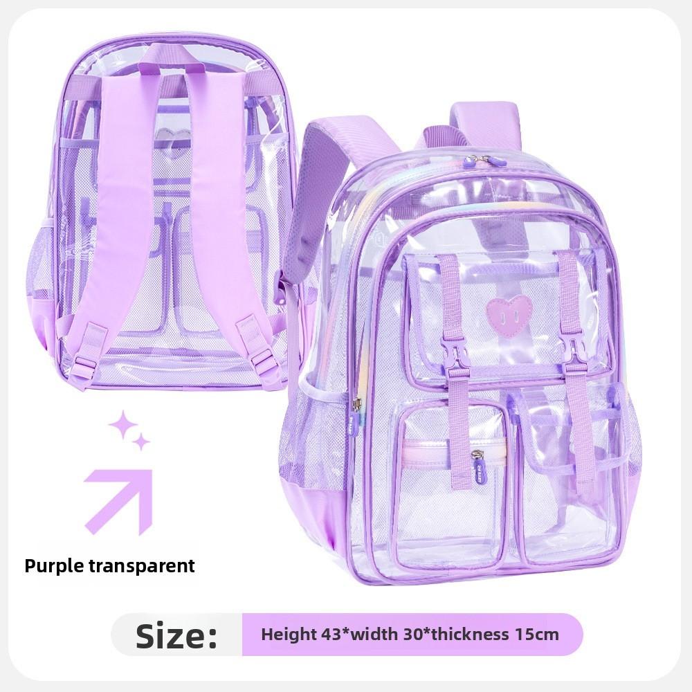 Transparent Jelly Backpack For Girls And Boys Pvc School Bag With Large Capacity For Kids And Teens