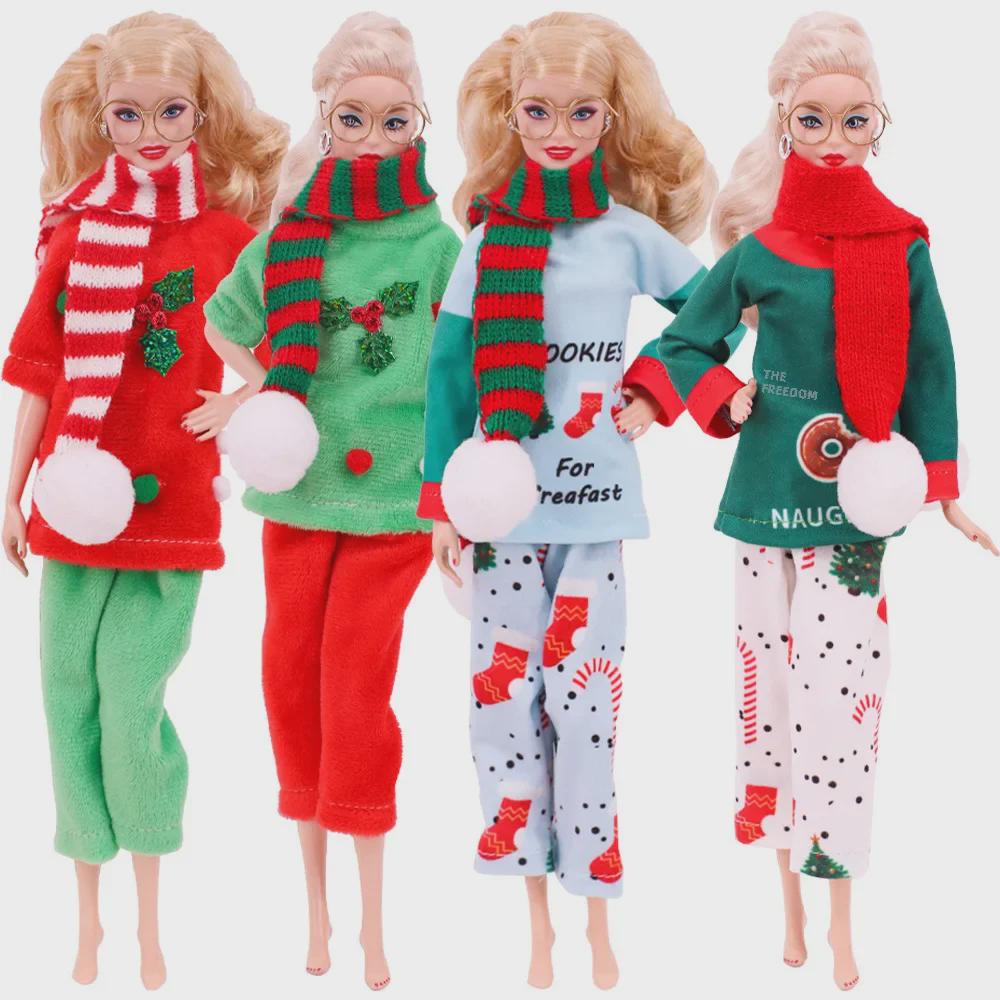 Christmas Barbie Doll Set: 30cm Doll with Festive Clothing & Accessories