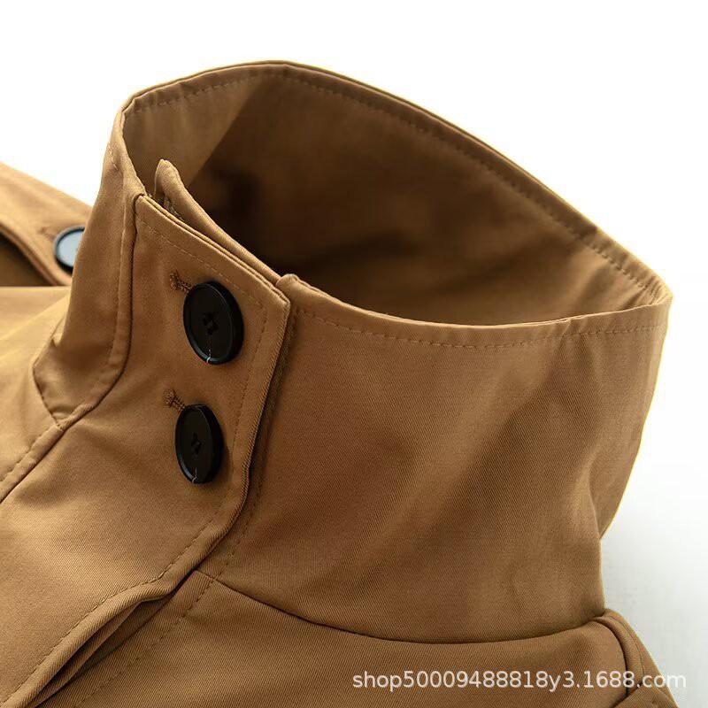 Womens Casual Short Trench Coat Street Style Single-Breasted Outerwear