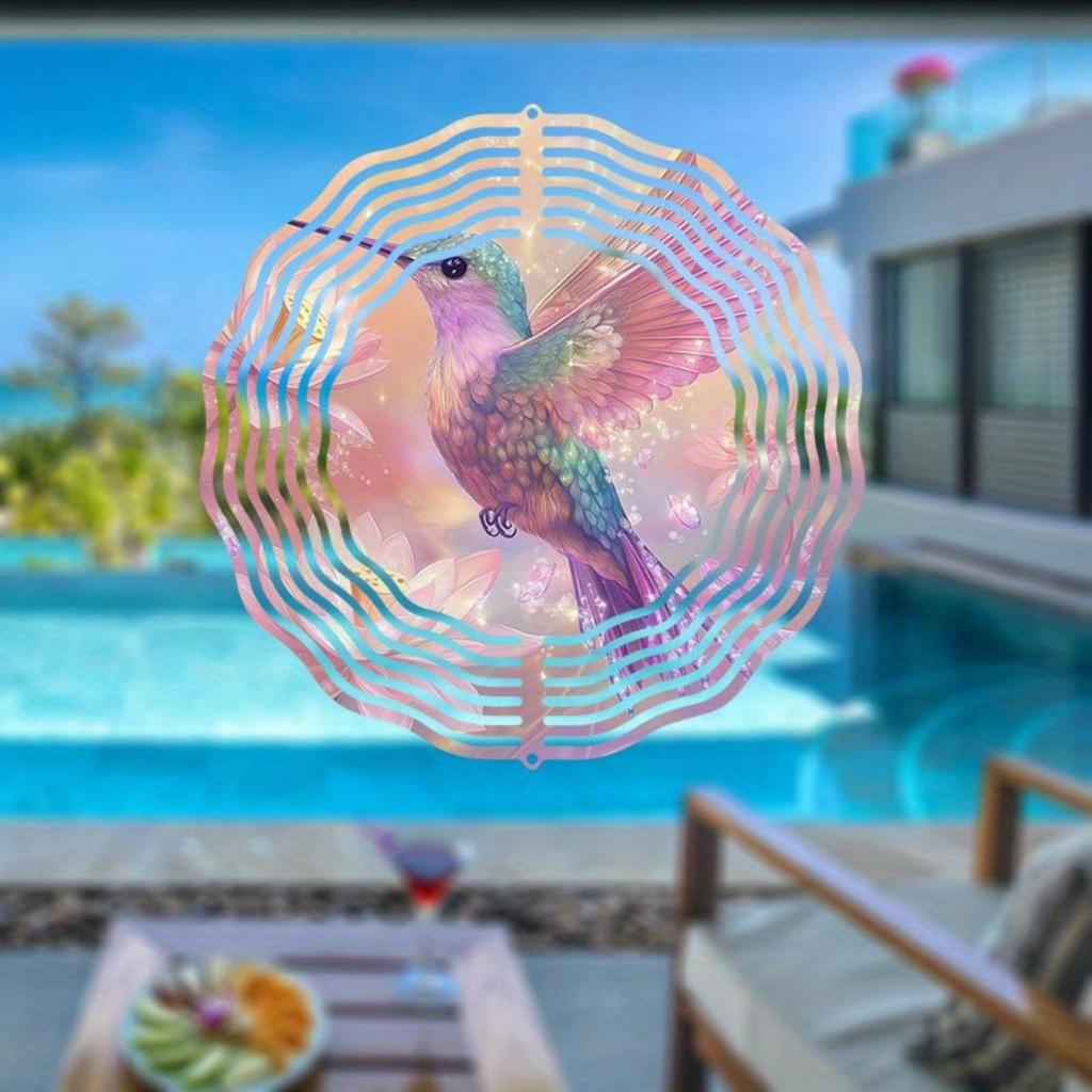 Кайджит - Красивая вертушка-колибри, Декор для сада на открытом воздухе с бесконечным вращением | Подвесной, работающий от ветра