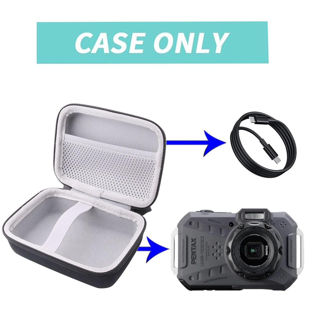 Чехол для хранения WERJIA, совместимый с водонепроницаемой цифровой камерой PENTAX, защитный чехол для хранения с PENTAX WG-1000 (Совместимость с WG-1000)