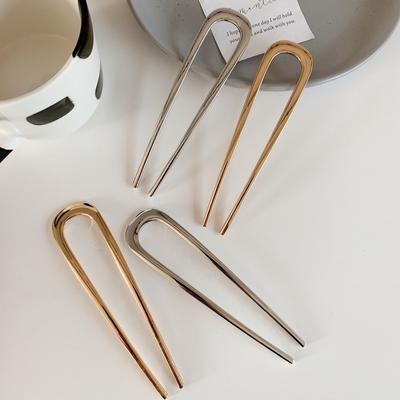 Новые палочки для волос Женские металлические заколки для волос Простые Элегантные Глянцевые Большие U-образные палочки для волос Заколка для волос для девочек Аксессуары для волос Подарок