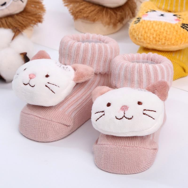 Новые милые детские носки с 3D куклами из мультфильмов, мягкие хлопковые носки для новорожденных, носки для маленьких девочек и мальчиков, вязаные носки для малышей