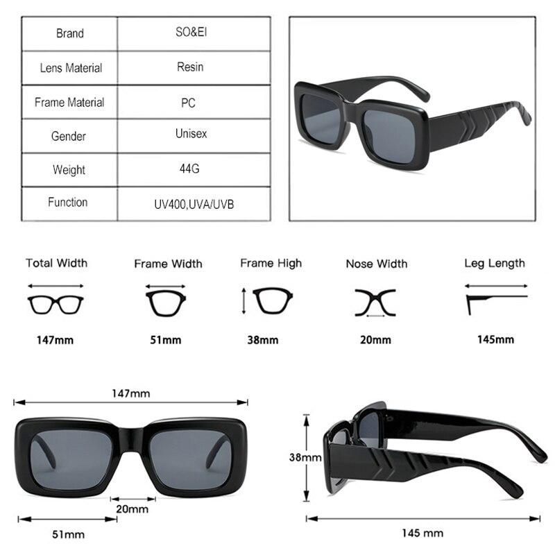 SO & EI ретро квадратные солнцезащитные очки женские модные брендовые дизайнерские широкие очки UV400 мужские оранжевые темно-зеленые солнцезащитные очки