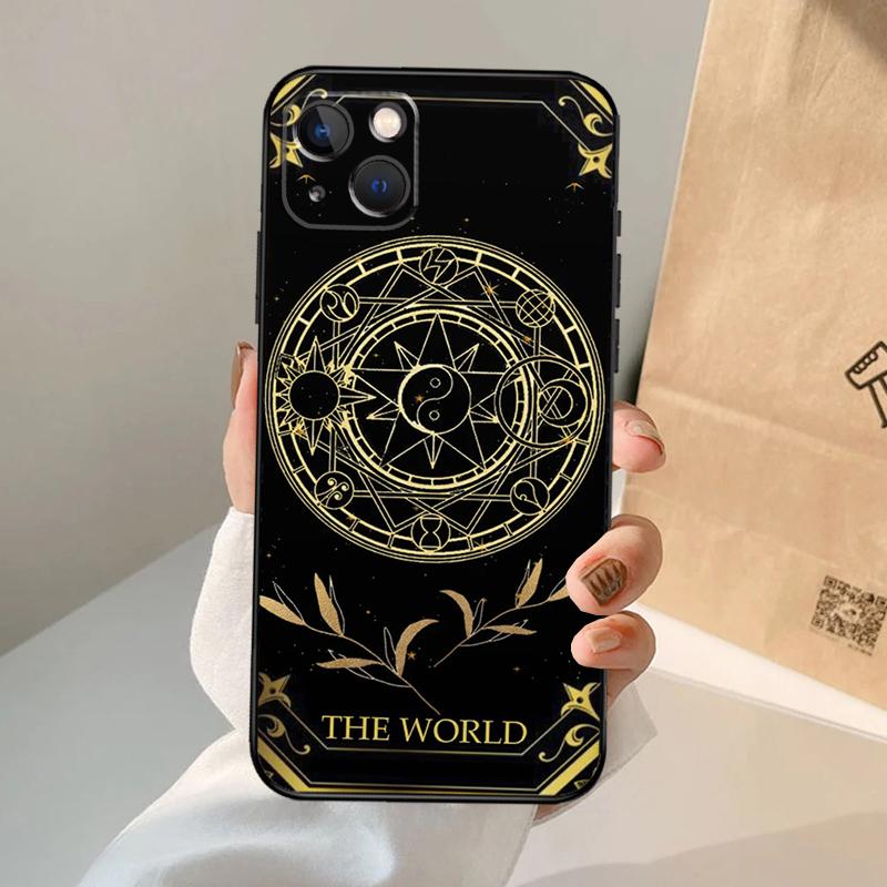 Чехол-кошелек со знаком зодиака и картами Таро для iPhone 16 15 14 13 12 11 Pro Max XS XR X Plus 12 13 Mini с бампером, задняя крышка