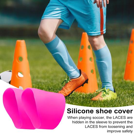 Soccer Lace Bands Youth Soccer Cleat Lace Cover Silicone Shoelaces Covers Sports Accessory for Football Baseball Shoes