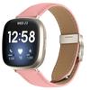 Для Fitbit Versa 4/Sense 2 Настоящий кожаный ремешок для часов со звездообразной застежкой-пряжкой-черепахой