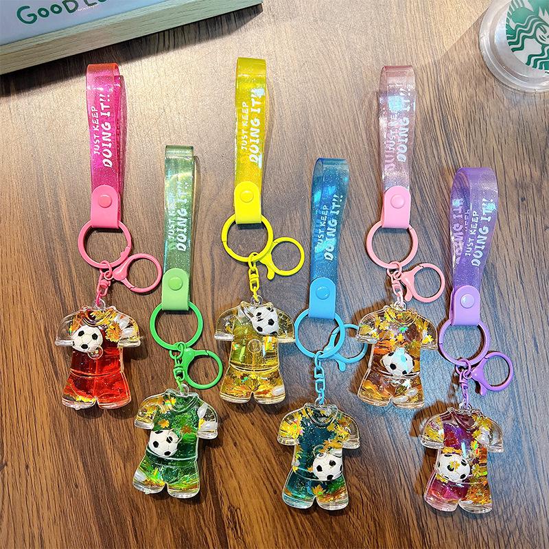 Креативный брелок для ключей Футбольный мяч на машину с блестками Чемпионата мира: Мини-подвеска в виде флакона в подарок