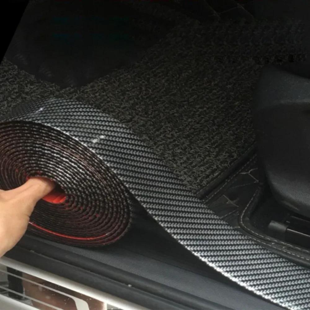 3D Нано Углеродное Волокно Автомобильная Наклейка Наклейка Защитная Лента на Порог Бампер Задний Багажник Автомобиля DIY Наклейка Защитная Полоса Водонепроницаемая Пленка