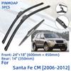 3PCS For Hyundai Santa Fe CM 2006-2012 24" 18" 14" Front Rear Wiper Blades Windshield Windscreen Window Cutter Accessories 2008 2009 2010 2011 2012