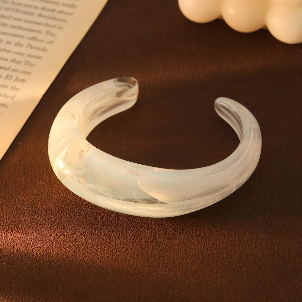 Bohemian Irregular Wide Bracelet Shiny Retro Hand Ring Temperament Acrylic Open Bangle Women