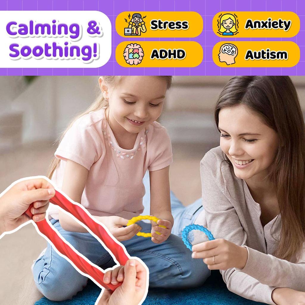 Детские игрушки для взрослых с сенсорной декомпрессией, эластичный силиконовый текстурный браслет