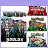 Мультяшный Постельный Комплект с Цифровой Печатью Roblox Minecraft Высококачественный Мультяшный Стиль Белый Цвет