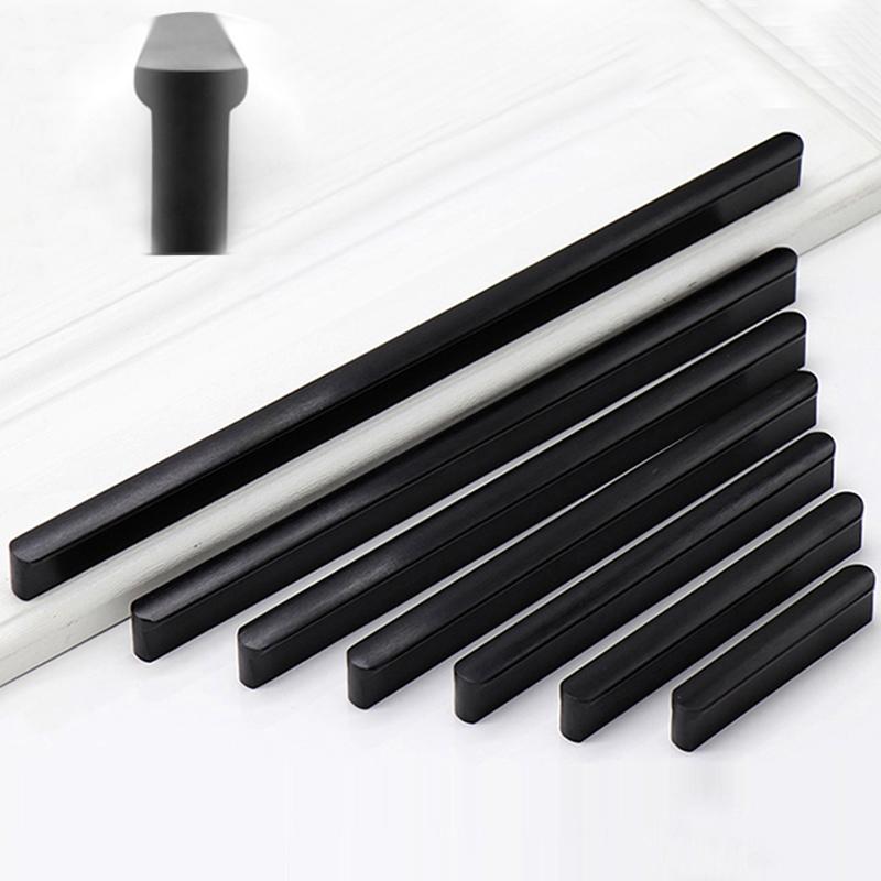 WV Cabinet Handles Brushed Copper Black Aluminum Alloy Kitchen Handles Cupboard Pulls Drawer Knobs Furniture Door Hardware 205