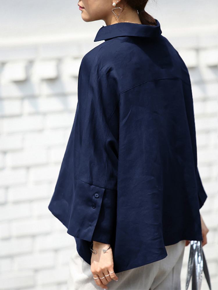 2025 Женские летние рубашки с длинным рукавом Элегантная блузка в стиле OL Туника Топы Модные свободные повседневные однотонные вечерние блузы