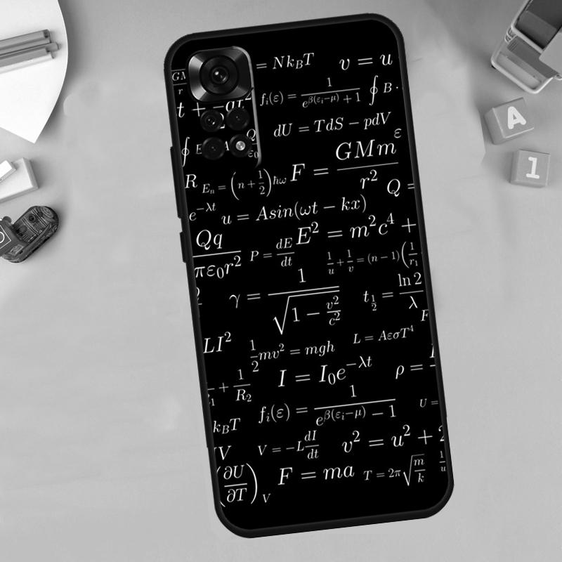 Чехол с формулами по физике, науке, математике для Xiaomi Redmi Note 11 8 9 10 Pro 12 Turbo 8T 9S 10S 11S 12S Redmi 12C 10C 9C