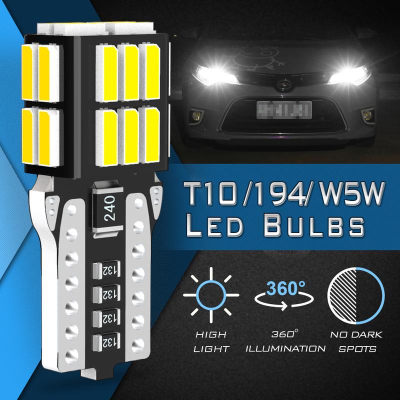 2x T10 W5W Led Bulbs Canbus Parking Clearance Lights Error Free For Renault Duster Megane 2 3 Logan Clio Fluence Captur Sandero