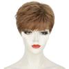 Women's Fluffy Light Brown Bangs with Short Hair
