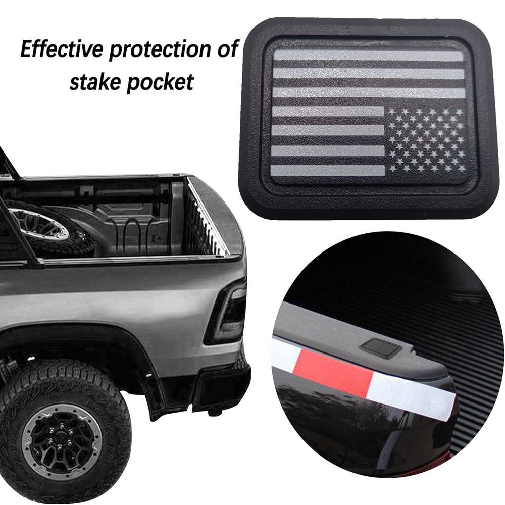 2x Красно-белые заглушки для карманов стоек заднего борта грузовика для Dodge Ram 1500 2500 2019-2025 Защитные аксессуары
