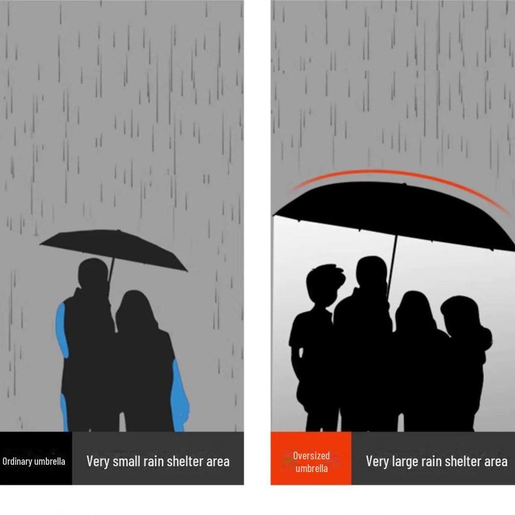 Складной зонт от солнца Twelve-Bone - большой, черный, с логотипом для защиты от солнца и дождя