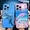 Милый Дельфин из Океана Мягкий Чехол для Телефона для iPhone 16 16E 17 Air 15 Pro Max 14 Plus 13 Mini 11 12 7 Черный Чехол Задняя Панель