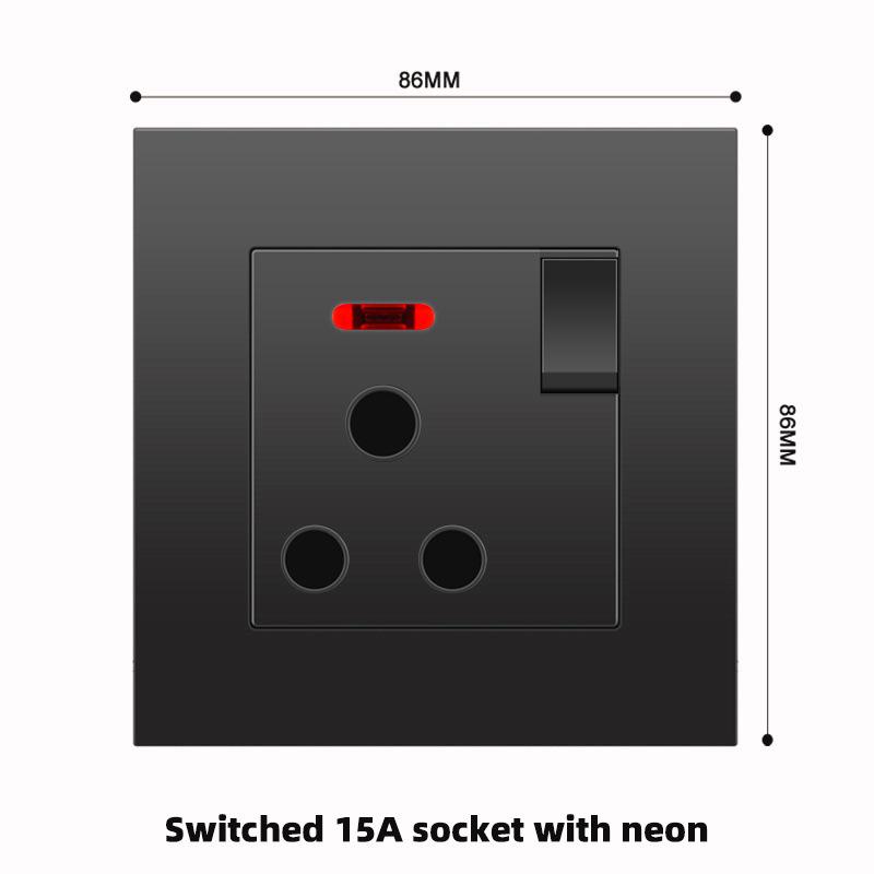 Британская розетка 13А с быстрой зарядкой USB-C, версия для Гонконга и Макао, черная, квадратная, 3 отверстия, панель 86