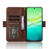 Для vivo Y38 5G / Y200i 5G / Y58 5G чехол из кожи с защитой от царапин и несколькими слотами для карт - коричневый