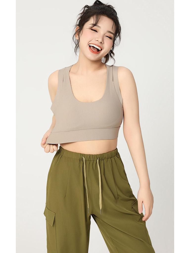 Спортивный бюстгальтер большого размера, ударопрочный, с гоночной спинкой и бретелями в два слоя