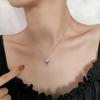 Melting Heart Necklace Retro High Sense Irregular Pink Zircon Letters Love Heart Clavicle Chain Girl Gift for Girlfriend