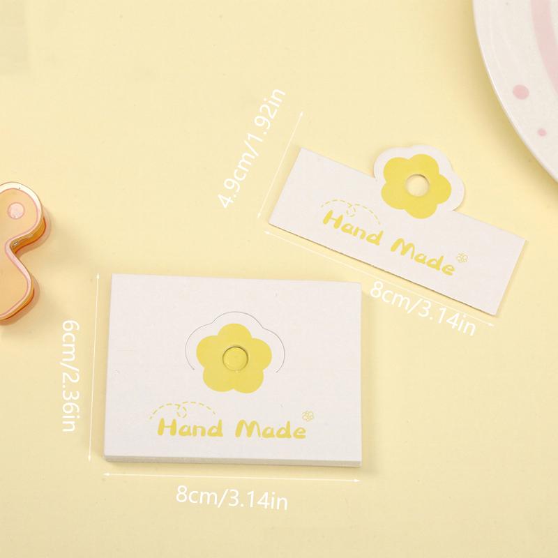 100Pcs/Lot Foldable Packaging Paper Cards Colorful Flowers Cards For Handmade Jewelry Retail Hang Tag Flowers Display Cardboard