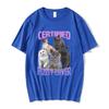 Certified Pussy Lover Cat Meme T Shirt Men's Fashion Casual Short Sleeve T-shirt Fashion Vintage Oversized T-shirts Streetwear