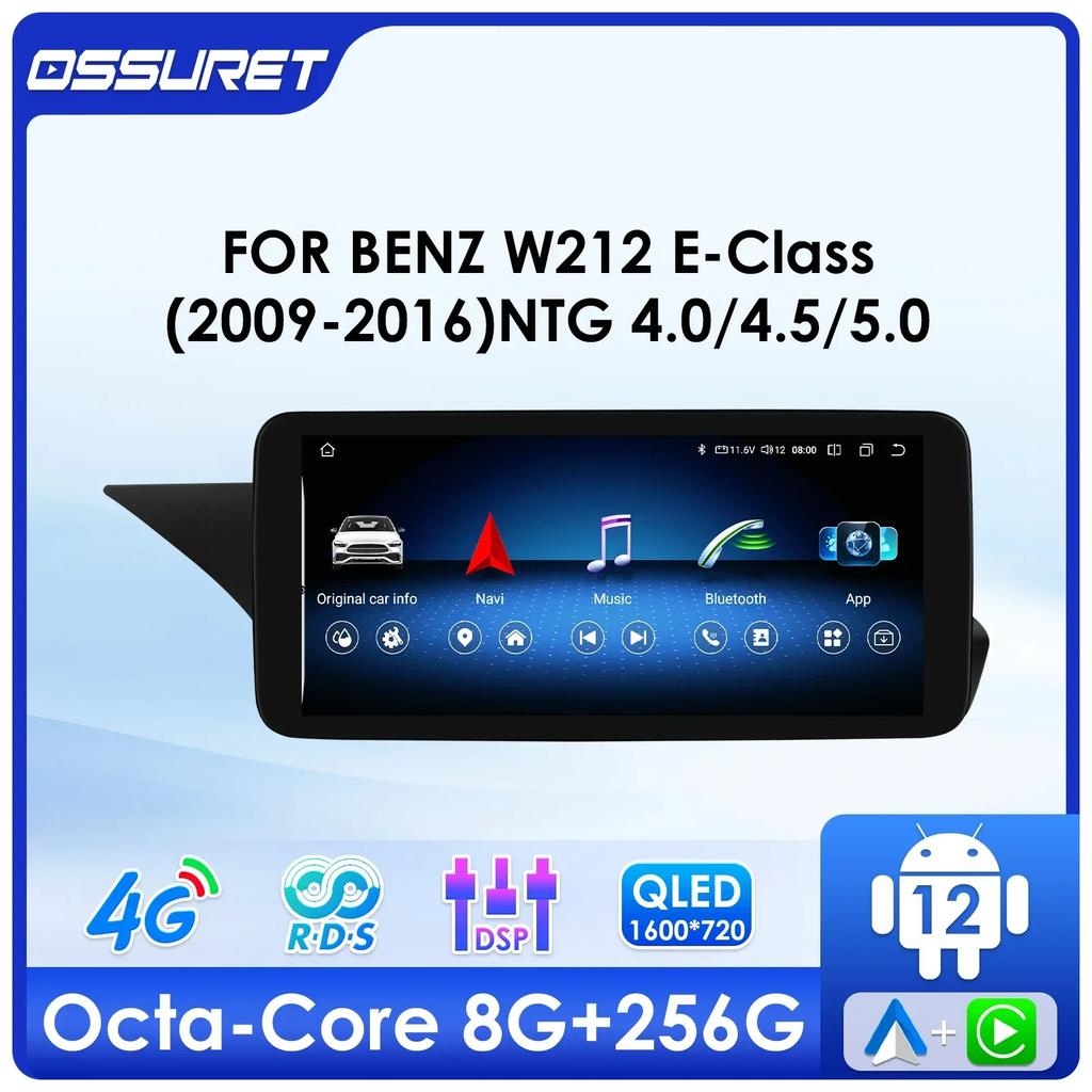 OSSURET 10,25" Android 13 Авторадио 2din Интеллектуальный Carplay для Mercedes Benz W212 E-Class E200 E230 E260 E300 S212 NTG 4.0 4.5 5.0 Мультимедиа Аудио