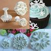 New 3Pcs Handmade Molds Snowflake Cake Decor Fondant Plunger Cutters Mold Mould Cookies Tools Silicone Molds Accessories