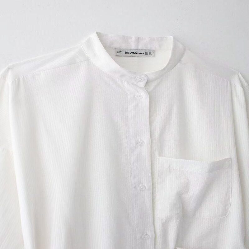 Fashion Style 2024 Autumn New Women's Clothing Texture Oversized Shirt White Dress 8177323