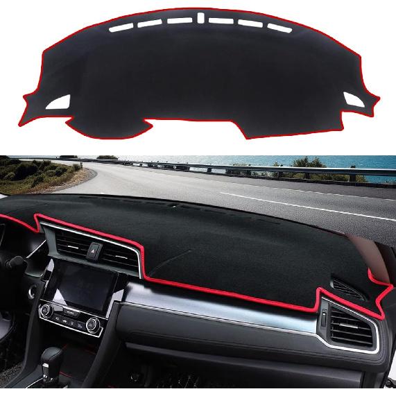 Чехол на приборную панель Коврик на приборную панель Ковер Индивидуальный крой для Honda Civic Купе Седан/Хэтчбек 2016 2017 2018 2019 2020 2021 Аксессуары Противоскользящий Центр