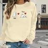 Топы для женщин Интересные узоры Принт Круглый вырез Длинный рукав Футболка Осенний повседневный тонкий пуловер Женский длинный рукав Топ
