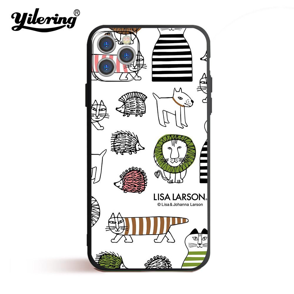 Fashion Lisa Larson Soft Black Phone Case for iPhone 11 12 13 Pro XS MAX 8 7 6 6S Plus X 5S SE 2020 XR 12 Mini Phone Case Cover