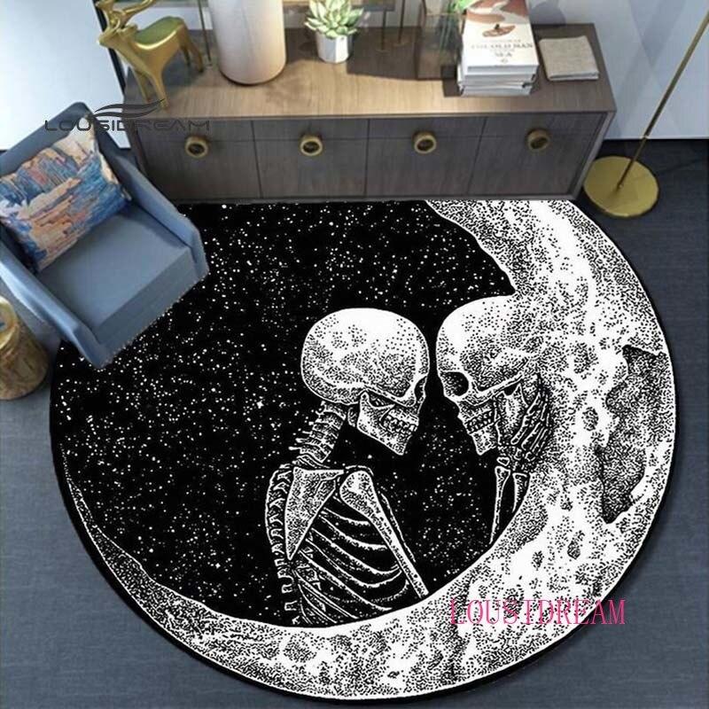 Сделано в КНР, сатанинский ковер, домашний декоративный круглый ковер, мягкие модные коврики, противоскользящий коврик для спальни, коврик для стула, злой ковер