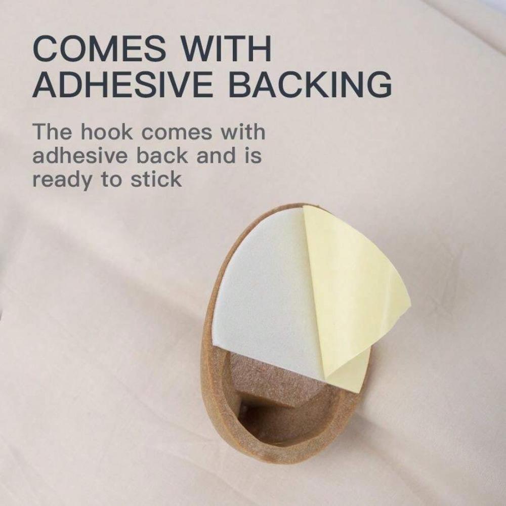 Овальные крючки из искусственного дерева PS без сверления и гвоздей, настенные, водонепроницаемые, маслянистые, пластиковые с текстурой дерева, самоклеящиеся
